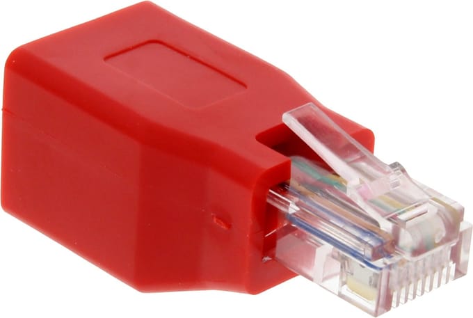 UTP CAT5e RJ45 (m) - RJ45 (v) crossover netwerkadapter / rood