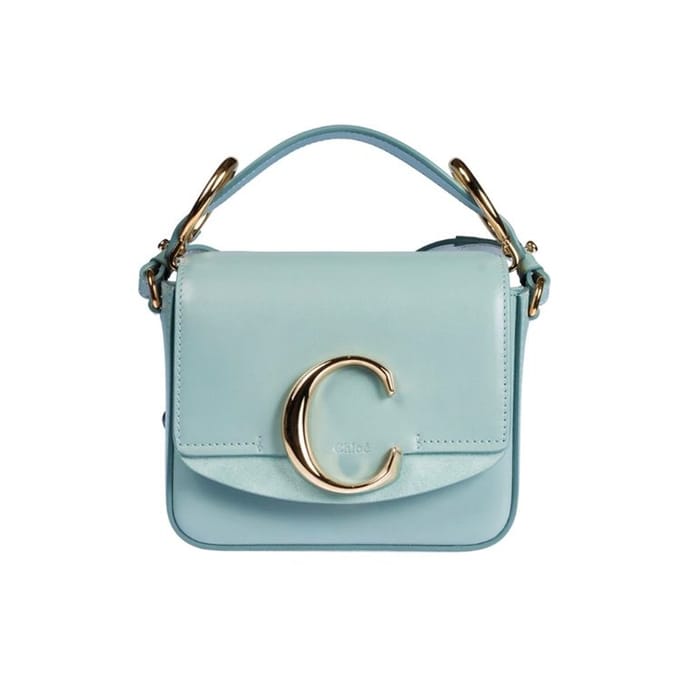 Chloé Mini Handtas Met Gouden Hardware In Lichtblauw Dameshandtassen CHC19US193A3744L Basic Set (Bag+Dust Bag) white