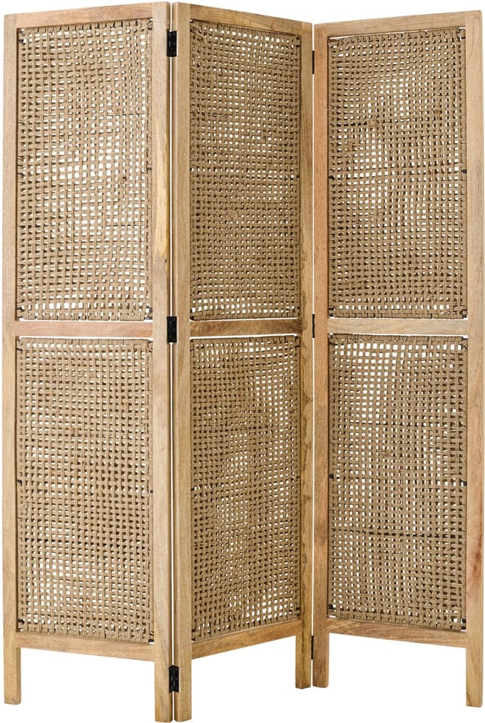 J-Line kamerscherm Rieten Panelen - hout - naturel