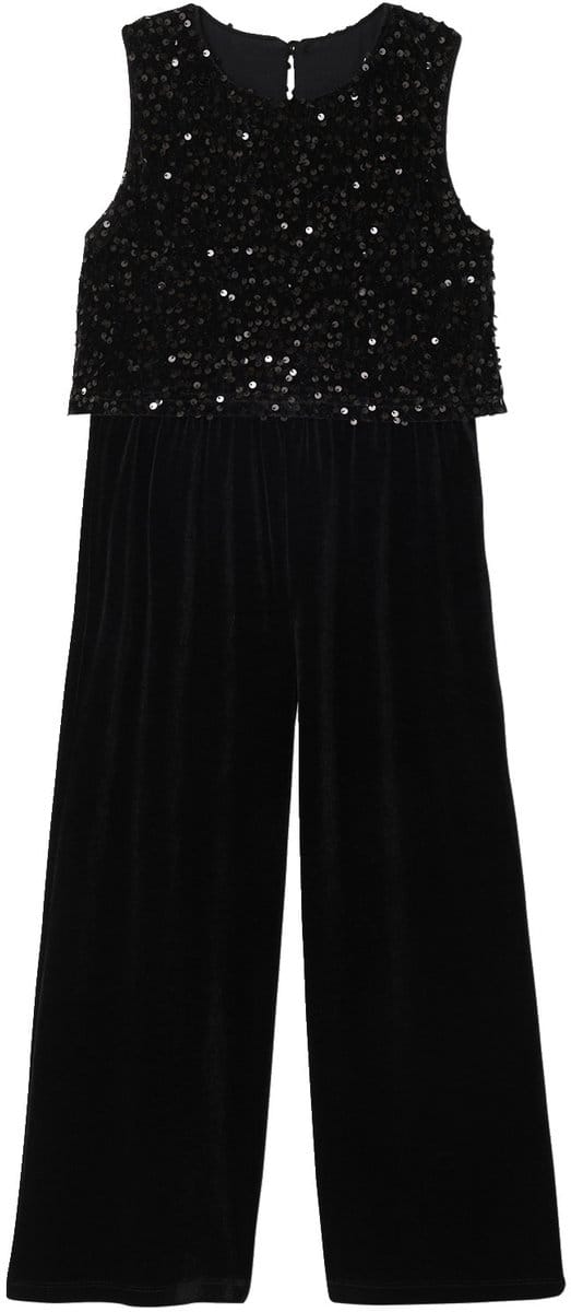 Vertbaudet Fluwelen jumpsuit met pailletten voor meisjes