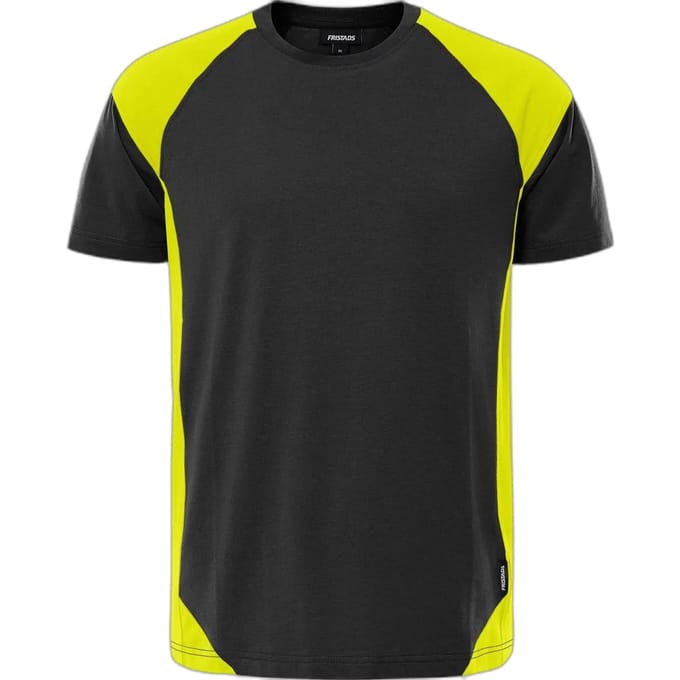 Fristads Heavy T-shirt 7046 GTM - Zwart/hi-vis geel - XL
