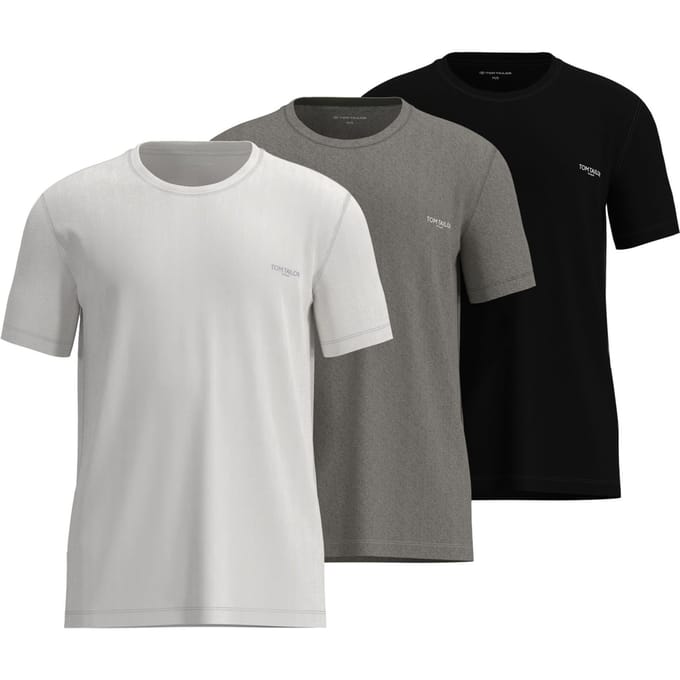 TOM TAILOR - Ohio - Heren Ondershirt met ronde hals - 3-pack - Multicolor