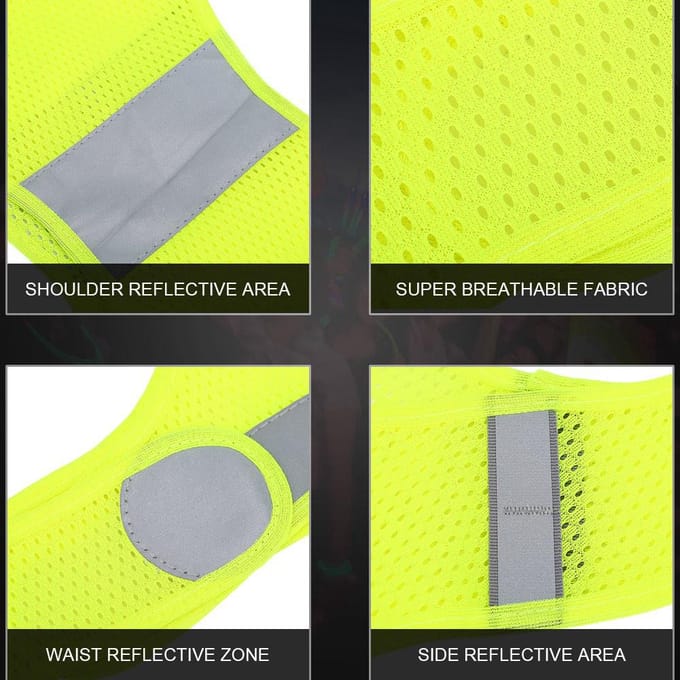 Verstelbaar Hoge Zichtbaarheid Reflecterend Veiligheidsvest Nacht Lopen Fietsen Veiligheidskleding L gray