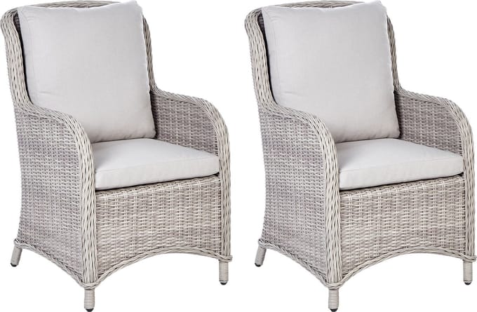 CASCAIS - Tuinstoel set van 2 - Taupe - PE rotan