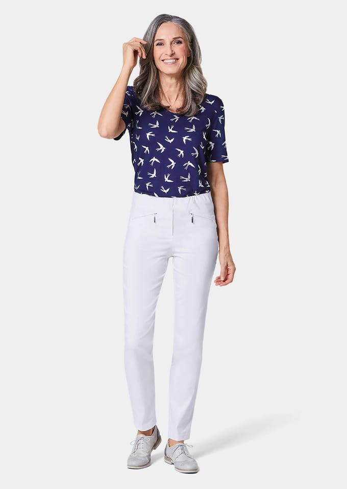 Bengaline broek LOUISA - wit - Gr. 38 van Goldner Fashion