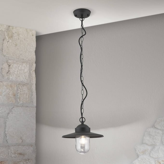 ORION Edward buiten hanglamp, antraciet, Ø 27,5 cm, aluminium