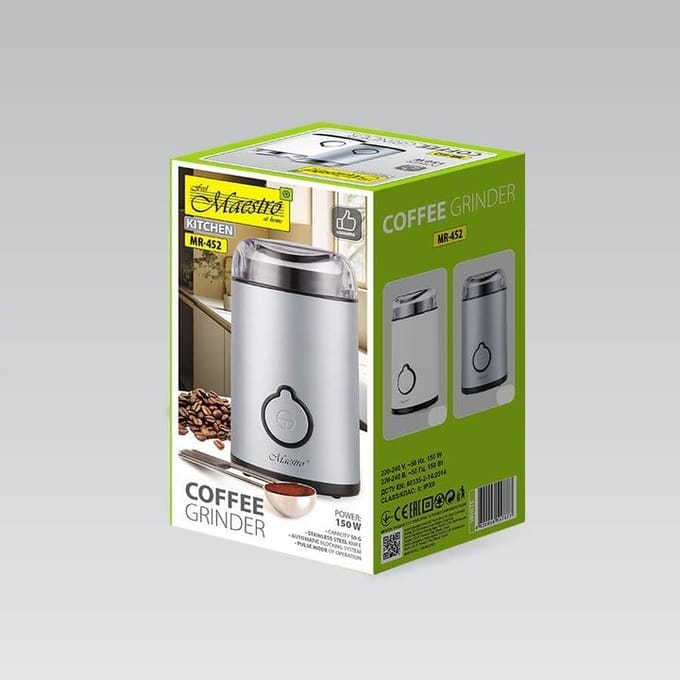 Maestro Elektrisch - Koffiemolen - 50 g - 150W - RVS messen