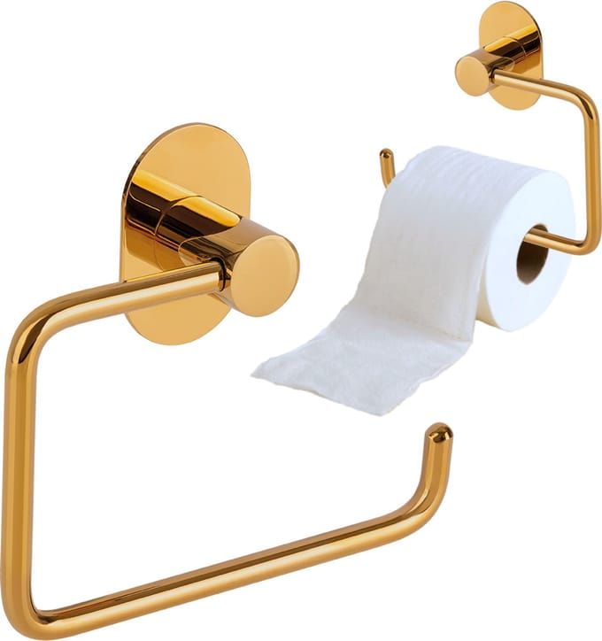 Laveo Miri - Toiletpapierhouder - Wandmontage - Samoprzylepny - Goud