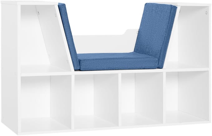 HOMCOM Boekenplank - Spaanplaat - 102x30x61cm - Blauw