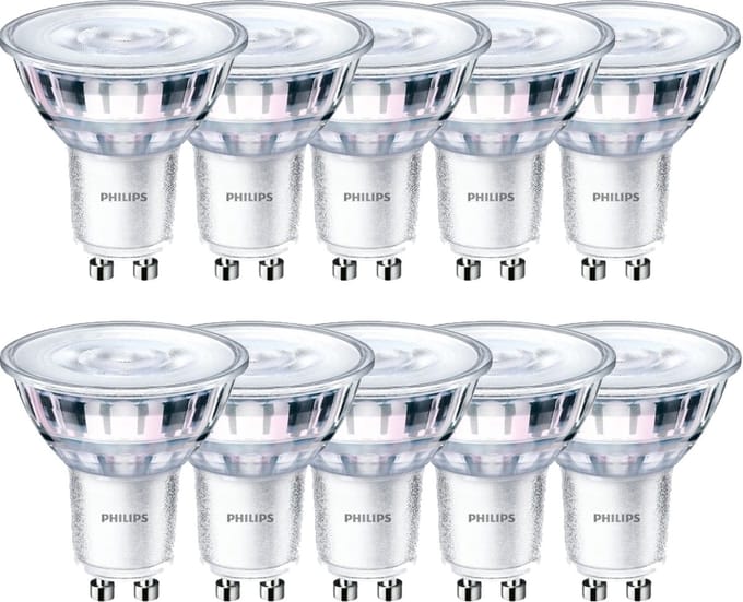 Philips CorePro LEDspot GU10 4W 3000K 345lm 230V - Dimbaar - Warm Wit - Per doos á 10 stuks