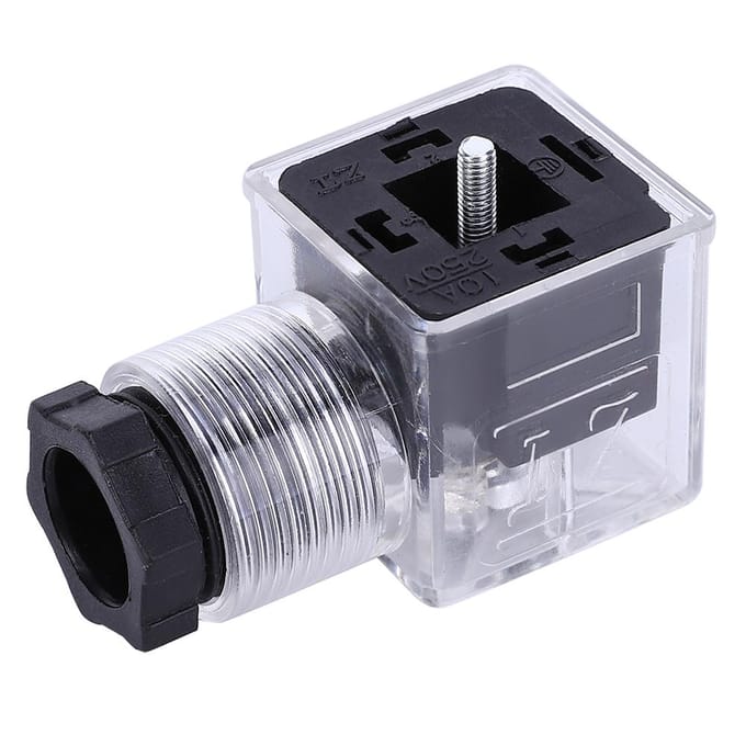 5 stuks Hydraulische Solenoïde Spoel Klepstekker met Lamp Transparant Universeel AC 220V
