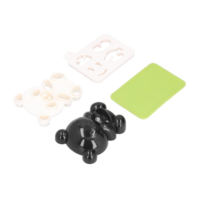 Moule à Boule de Riz Panda Silicone de Qualité Alimentaire Mignon DIY Moule à Biscuits Onigiri pour Cuisine Restaurants black