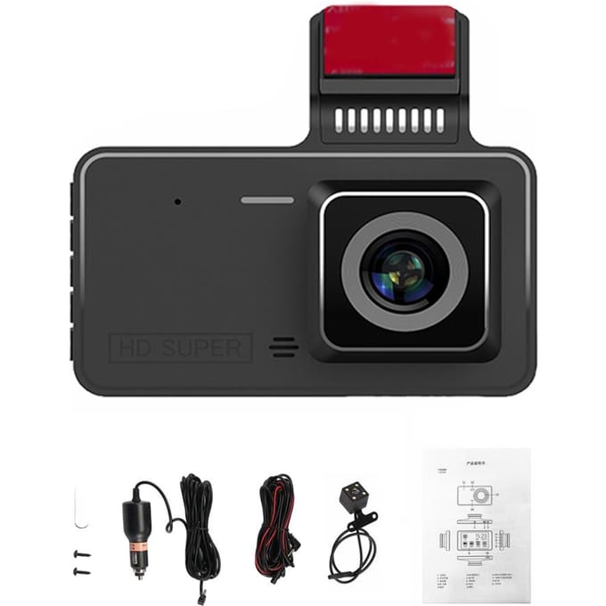 1080P DVR Dash Camera 4 Inch Auto Dashcam Rijrecorder 170 graden Groothoek met Touchscreen Ondersteuning zwart