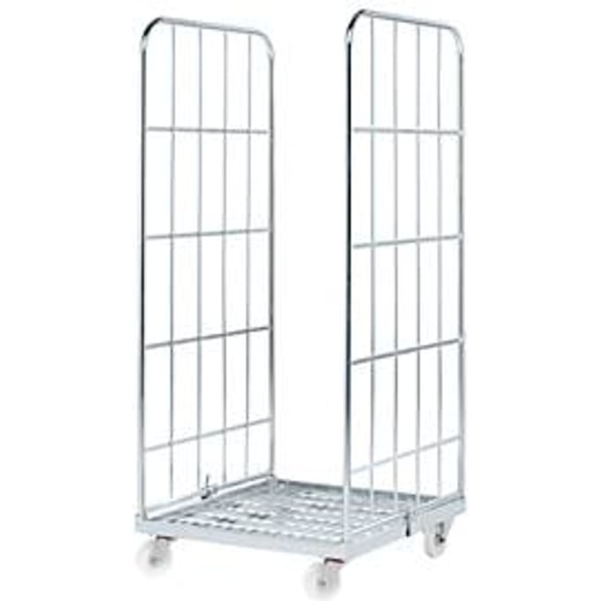 Rolcontainer, 2-zijdig, met stalen rolplaat, 1640 mm bruikbare hoogte