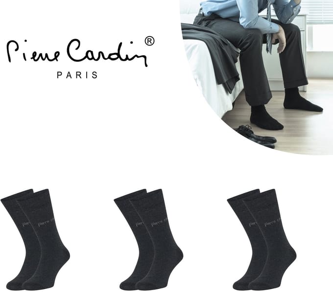 Chaussettes Homme Pierre Cardin Lot de 3 Graphite 39-42 black