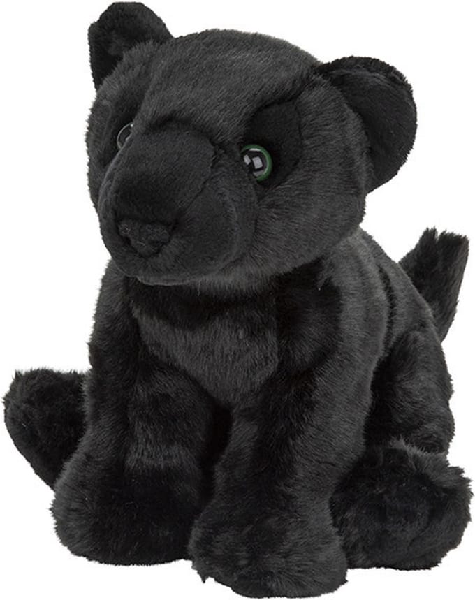 Nature Planet pluche panter - zwart - 22 cm - knuffeldier - panter knuffels - wilde dieren