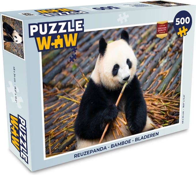 Puzzel Reuzepanda - Bamboe - Bladeren - Legpuzzel - Puzzel 500 stukjes