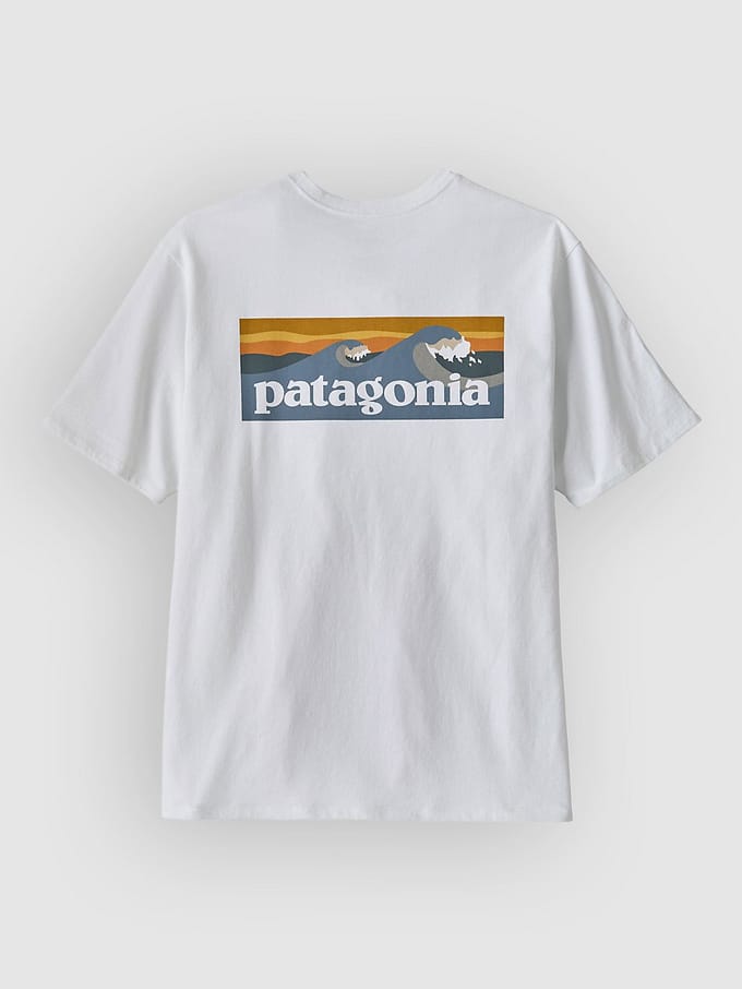 Patagonia Boardshort Logo Pocket Responsibili T-Shirt wit