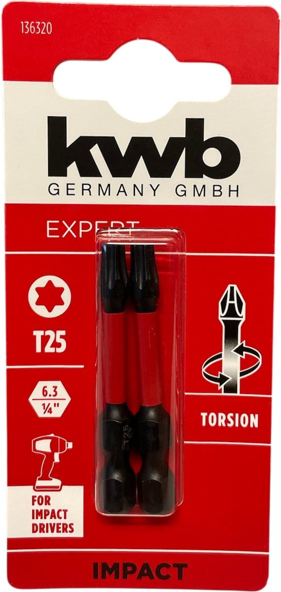 KWB 2 bitjes torsion 50 mm T25 s2