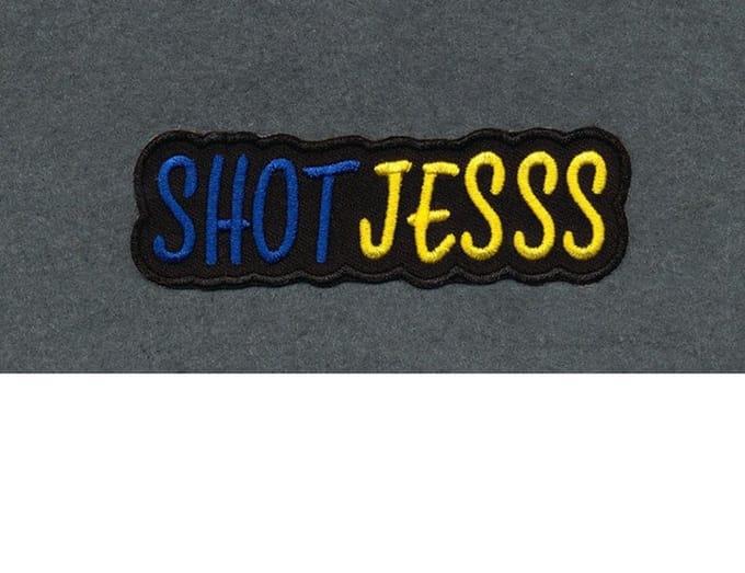 embleem shotjess blauw geel
