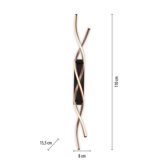 Paul Neuhaus LED plafondlamp Polina, 2-lamps, goud, dimbaar