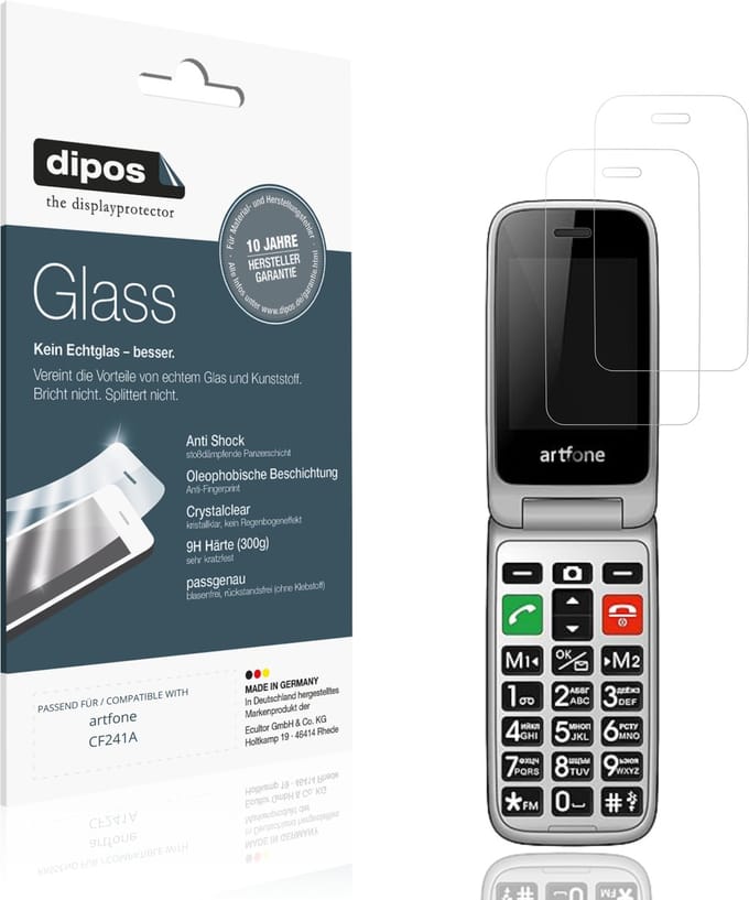 dipos – 2x Pantserfolie geschikt voor artfone CF241A | 9H Screenprotector