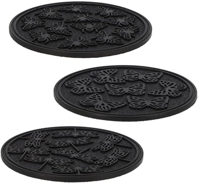 Treeplaat voor tuin van rubber, set van 3, treesteen, tuinplaat
