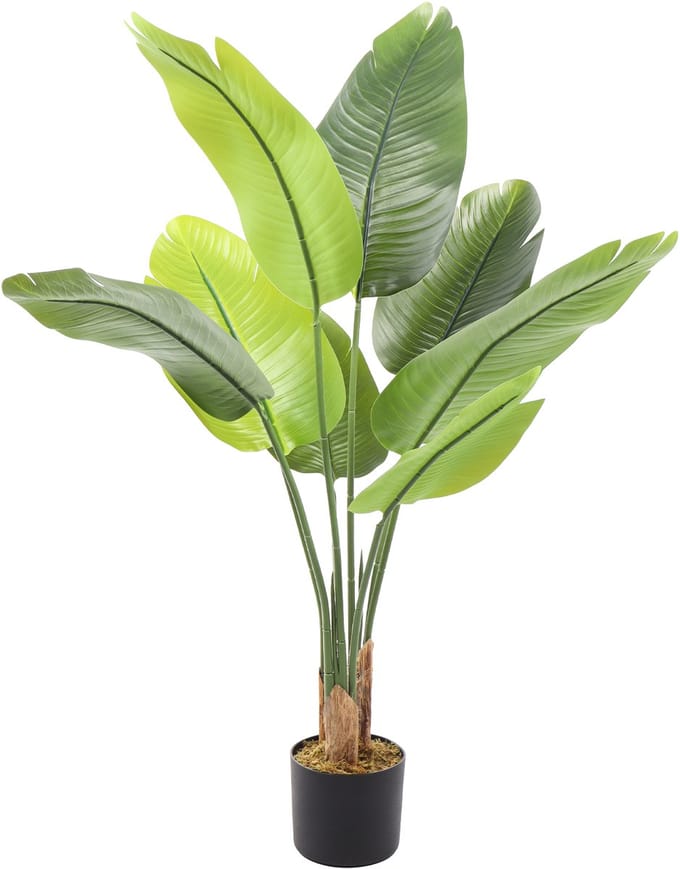 Kunstplant Strelitzia - 110 cm - Kunst Kamerplant Groen - Real Touch