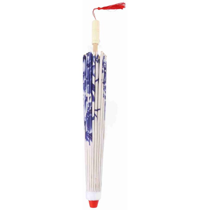 Parapluie coupe-vent fait main pour femme, style danse classique chinoise(Bleu) white
