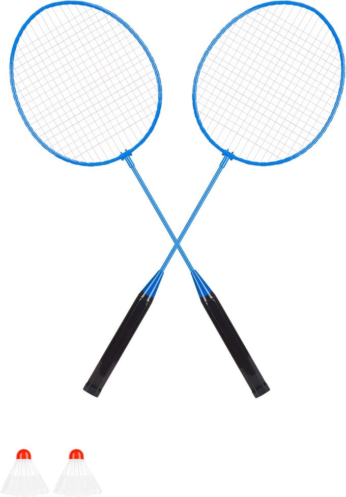 Rebel Active - Badminton Set - Metalen Raketten - Nylons Shuttles - Blauw
