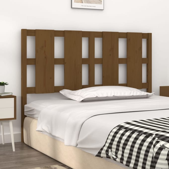vidaXL - Hoofdbord - 125,5x4x100 - cm - massief - grenenhout - honingbruin
