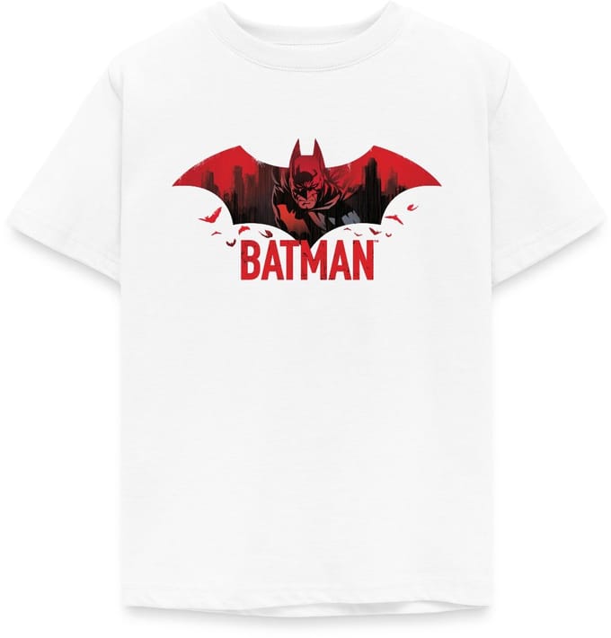 Batman Met Vleermuizen En Rood Batman-Logo T-Shirt Kinderen