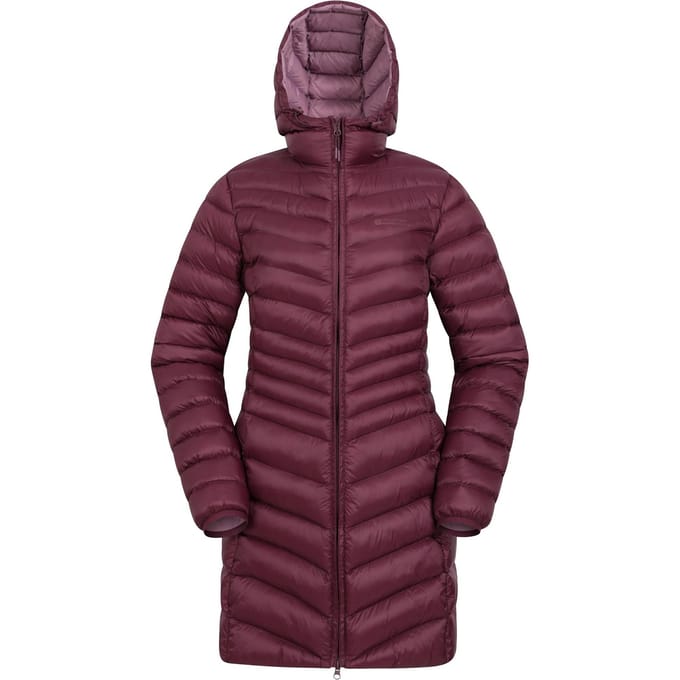 Mountain Warehouse Dames/Dames Florence lange gewatteerde jas (Bourgondië)