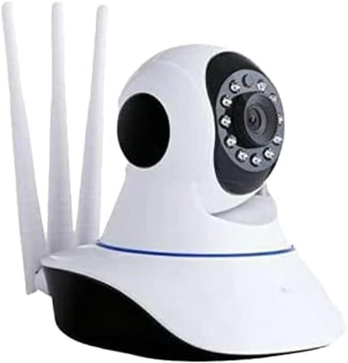 IP-camera - Beveiligingscamera Koepel - Huisbewaking - Drie antennes HD - 720P - Wit