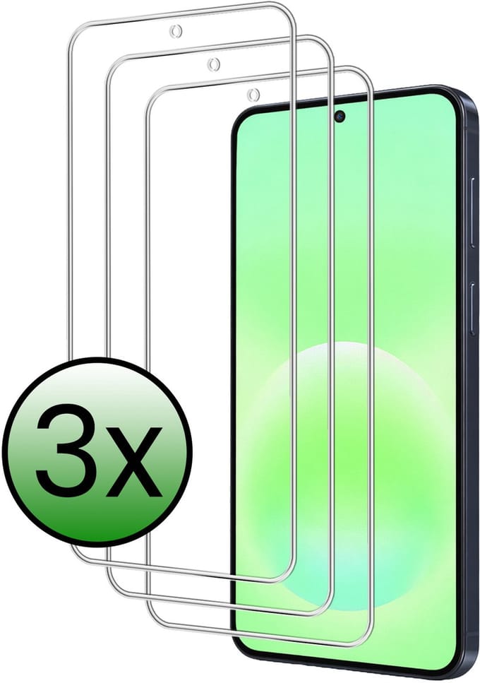 Screenprotector - 3 Stuks Geschikt voor Samsung Galaxy A57 - Extra Sterk - Beschermglas - Gehard Glas - Tempered Glass - Screen Protector
