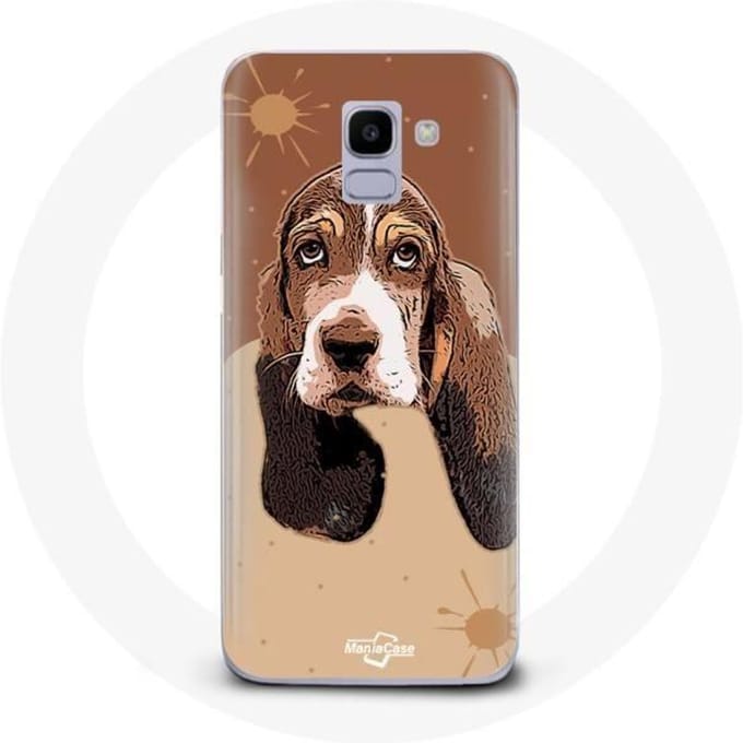 Coque pour Samsung Galaxy A8 2018 Basset Hound chien visage