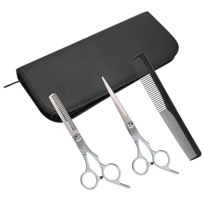 Kit de ciseaux de coiffure professionnels en acier inoxydable black
