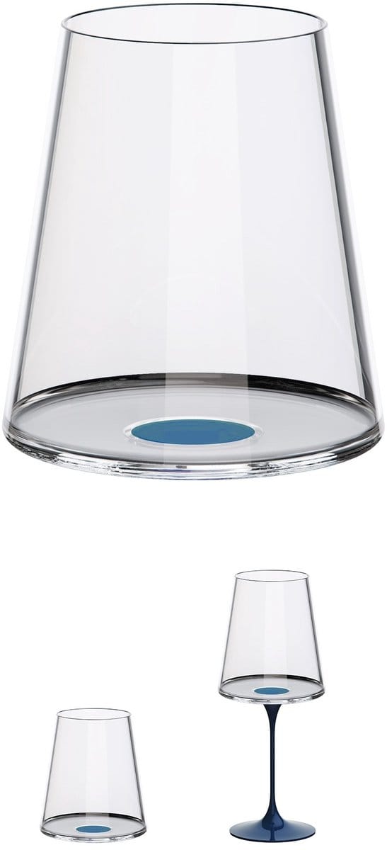 Trebonn SplitGlass - Tumbler / Rodewijnglas - 450ml - Set van 2 - Blauw
