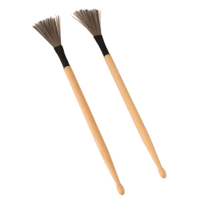 2 Pièces Balais de Batterie Bois Rétractables Fil Combinaison Accessoires Instrument de Musique beige