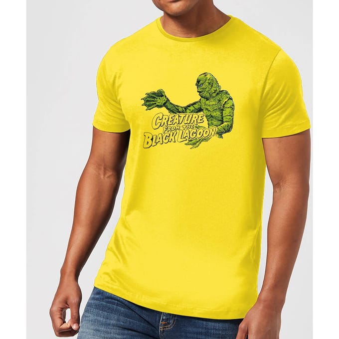 Universal Monsters Creature From The Black Lagoon Retro Crest T-shirt - Geel - M