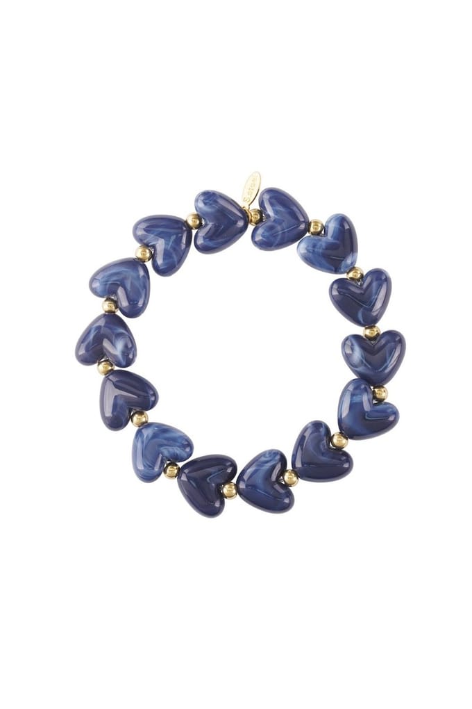 Hartjes armband Donkerblauw