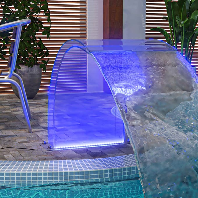 vidaXL - Zwembadfontein - met - RGB - LED's - 50 - cm - acryl