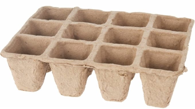 Pro Garden Stekpotje / kweekpot - 4x stuks - 16 x 12 x 5 cm - turfpotjes - moestuinpotjes