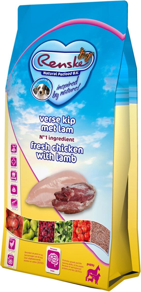 2x Renske Super Premium Puppy Kip - Lam 12 kg