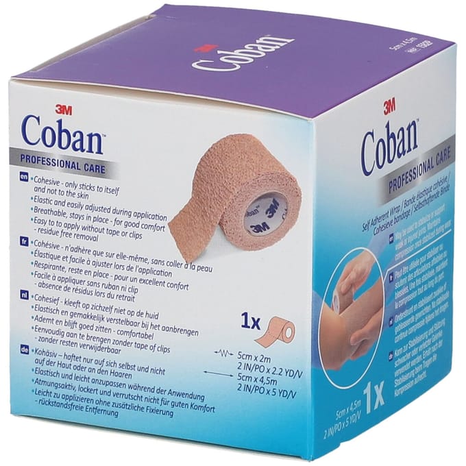 3M Coban Elastische Zwachtel 5cm X 4,57m 1 Verband