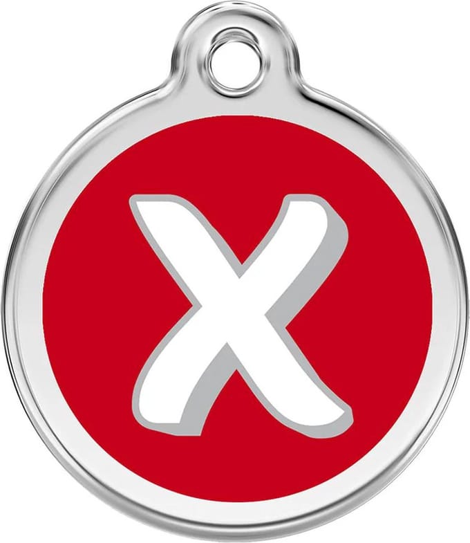 Red Dingo Hondenpenning 20 mm letter X