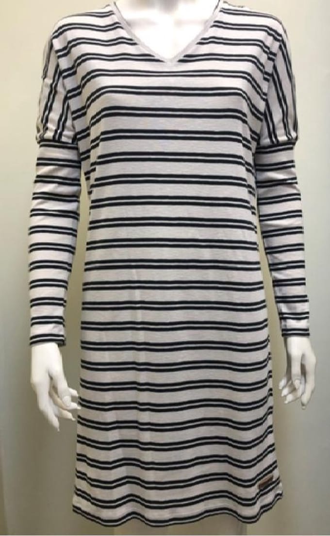 Moscow Off-White/ Zwart - Dress/ Jurk- Maat L