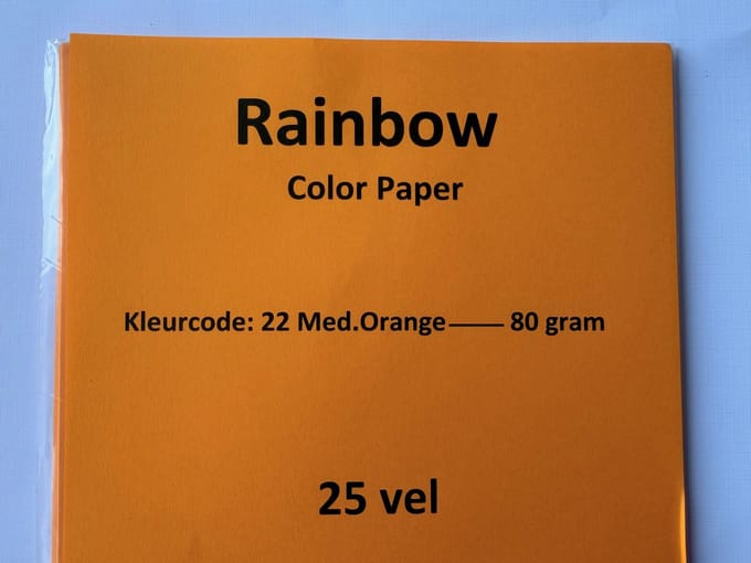 Rainbow Kl-22 Medium oranje 25 vel papier