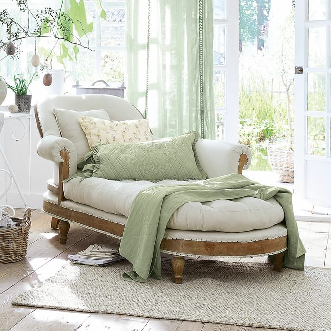 LOBERON Chaise longue Queyranne beige