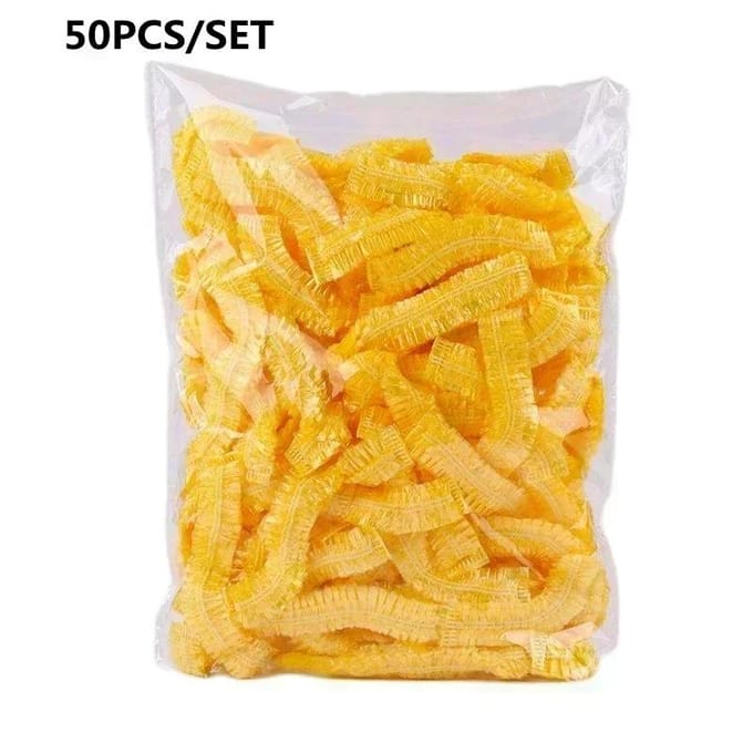 50/100 STuks Disposable Douchemuts Elastisch Plastic Verdikt 42cm Waterdicht Hoofddeksel voor Spa Salon Haarkleuring Vrouwen Elastische Haarmuts